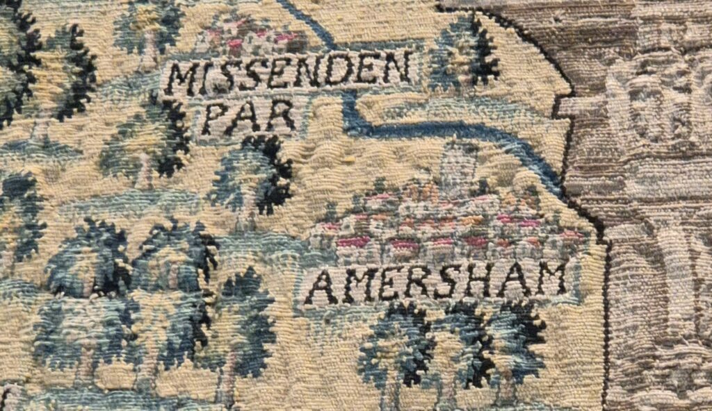 Detail of the Sheldon Tapestry Map showing Amersham