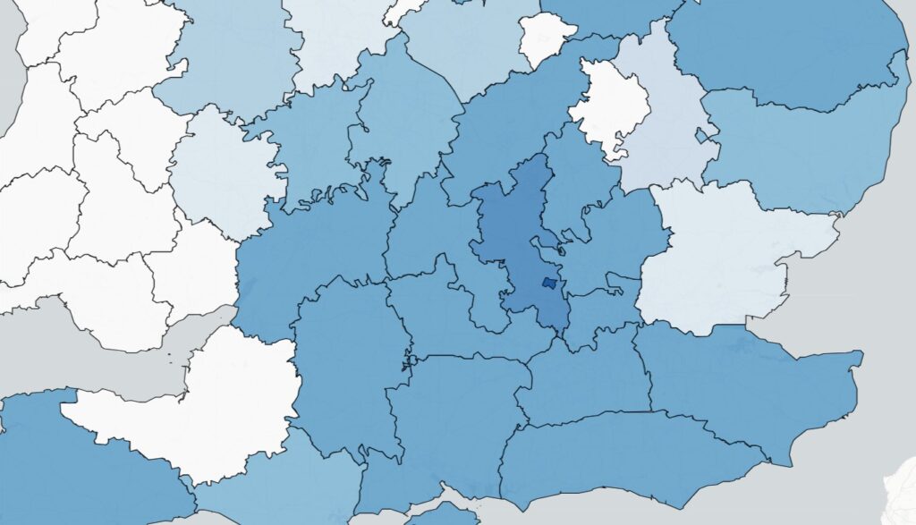 Migration map for 1851
